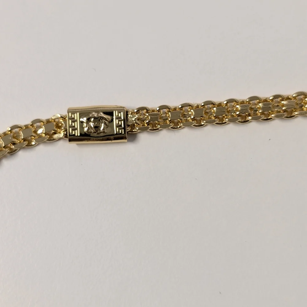 18K Italy Gold Plated Chain Necklace and Bracelet Set 750 ITALY